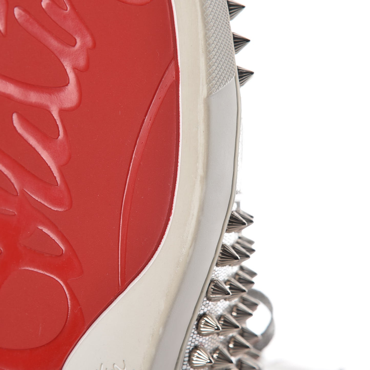 Laminato Dino Nappa Spikes Womens Louis Orlato Flat Sneakers 37.5 Silver