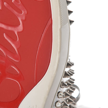 Christian Louboutin Laminato Dino Nappa Spikes Womens Louis Orlato Flat Sneakers 37.5 Silver 12 of 13