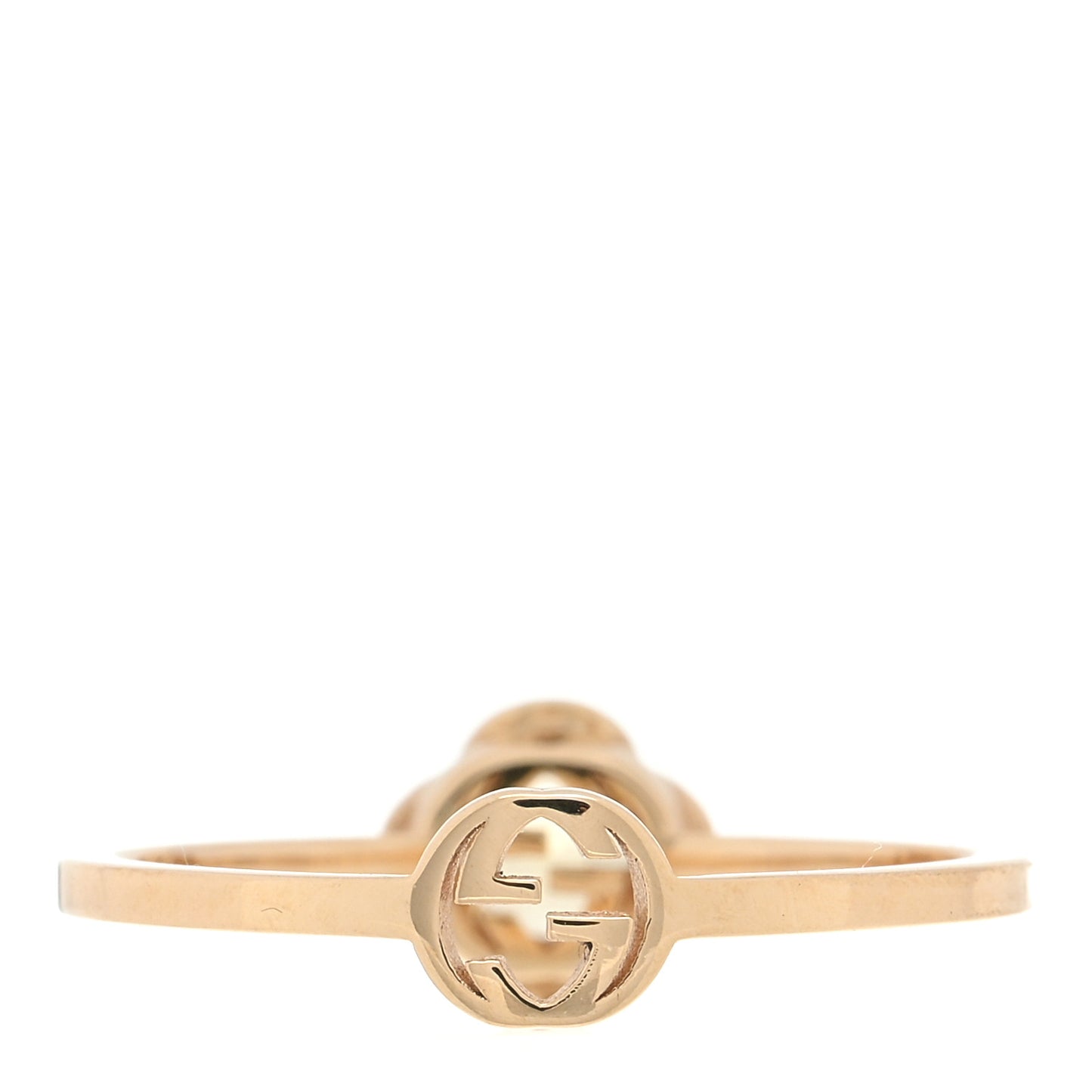 18K Yellow Gold Beryl Interlocking Ring 49 5