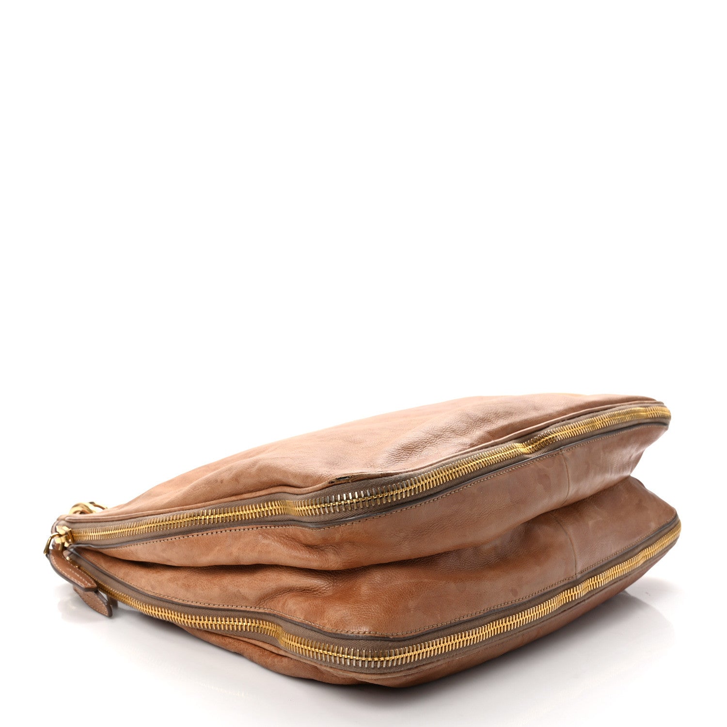 Prada Glace Calfskin Side Zip Hobo Cammeo 4 of 14