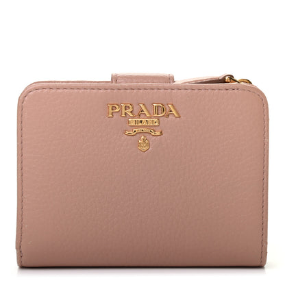 Prada Vitello Grain Compact Wallet Cipria 1 of 10