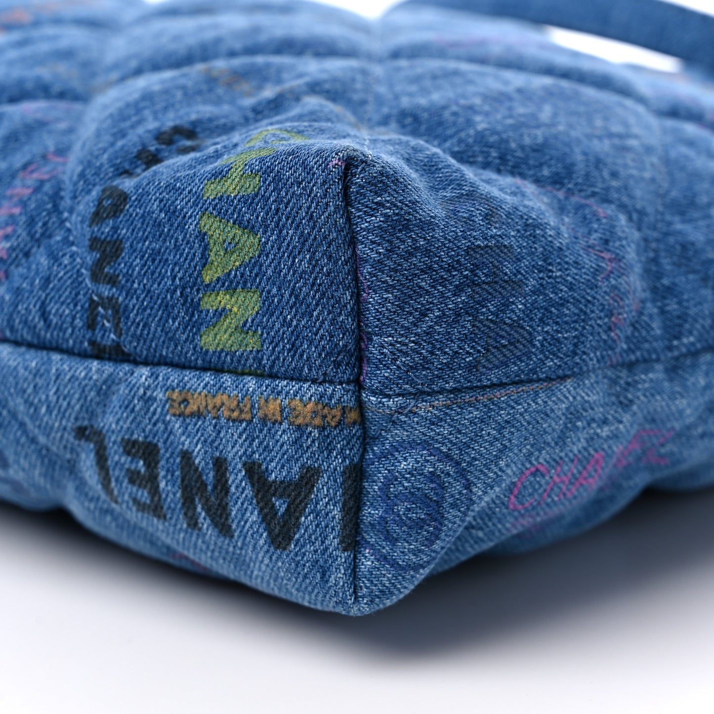 Denim Quilted Denim Mood Maxi Shopping Bag Blue Multicolor