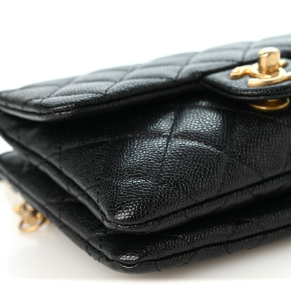 Chanel Shiny Caviar Pick Me Up Flap Belt Bag Black 9 of 10