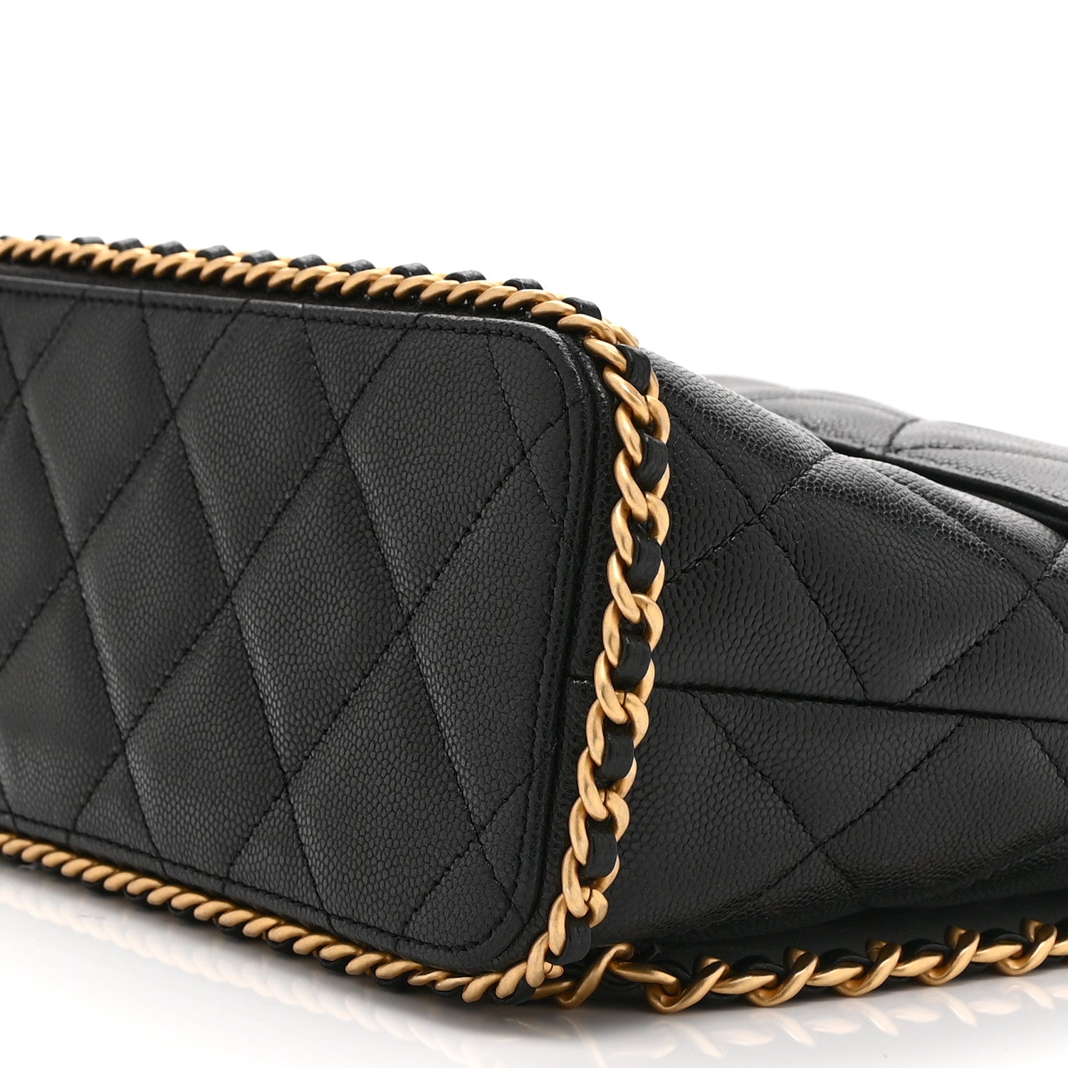 Chanel Caviar Quilted Camellia Chain Around Backpack Black 10 of 10
