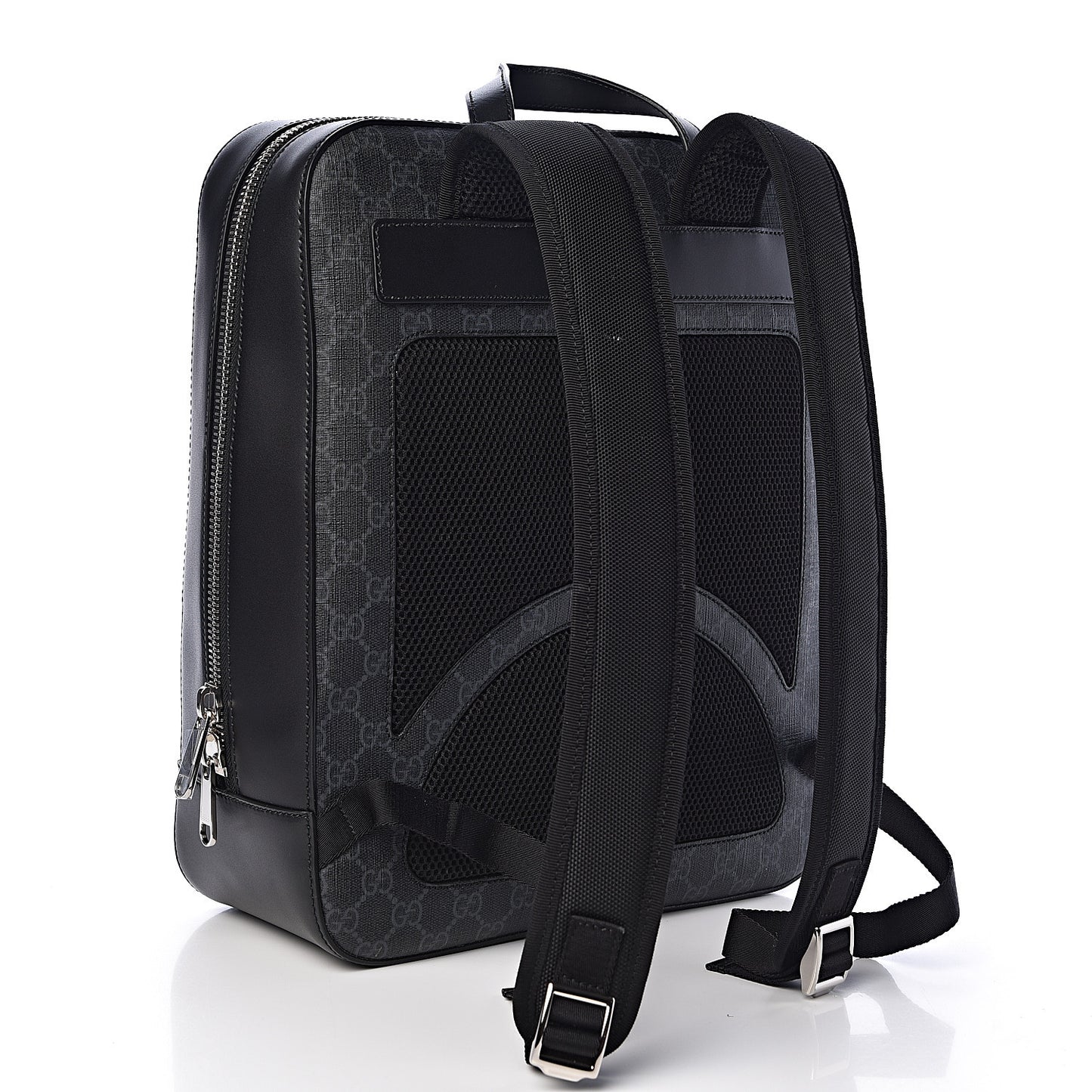 GG Supreme Monogram Web Tote Backpack Black Grey