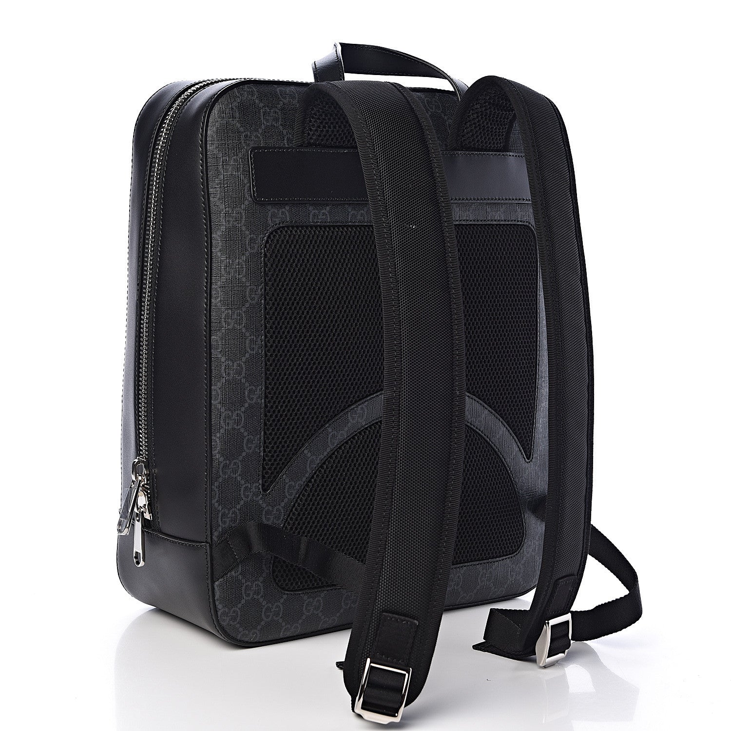 Gucci GG Supreme Monogram Web Tote Backpack Black Grey 3 of 12