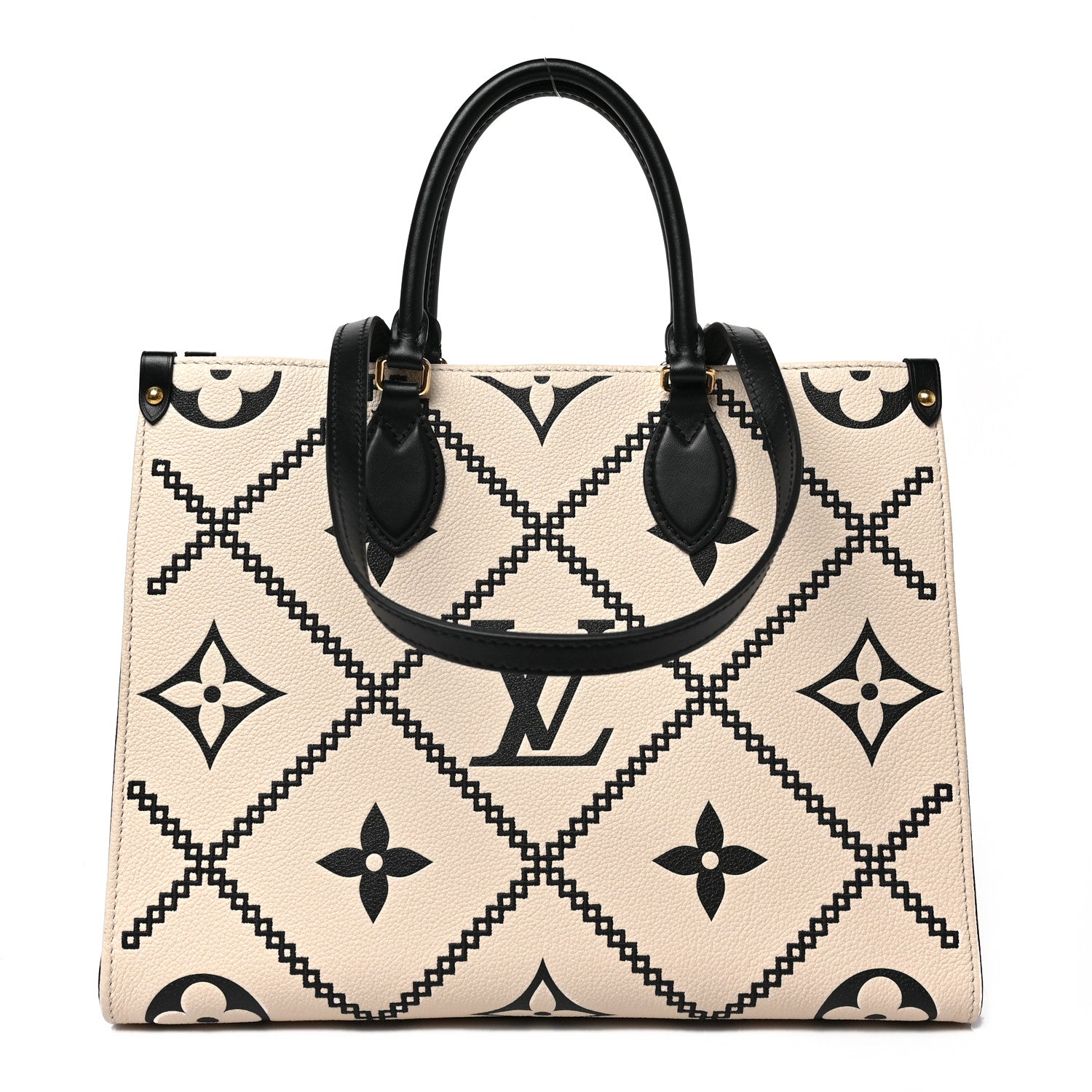 Louis Vuitton Empreinte Monogram Giant Broderies Onthego MM Cream Black 1 of 8