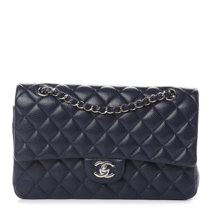 Chanel Caviar Quilted Medium Double Flap Dark Blue 1 of 18