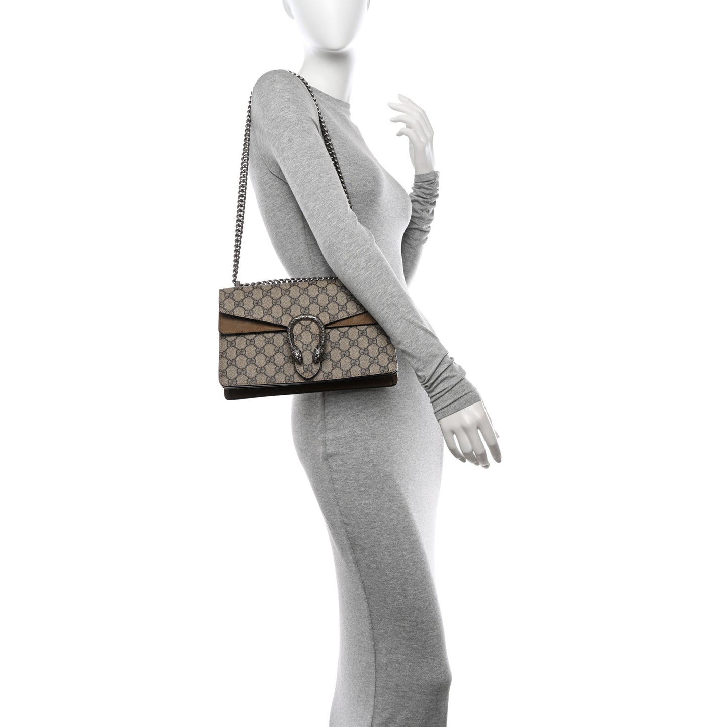 GG Supreme Monogram Small Dionysus Shoulder Bag Taupe