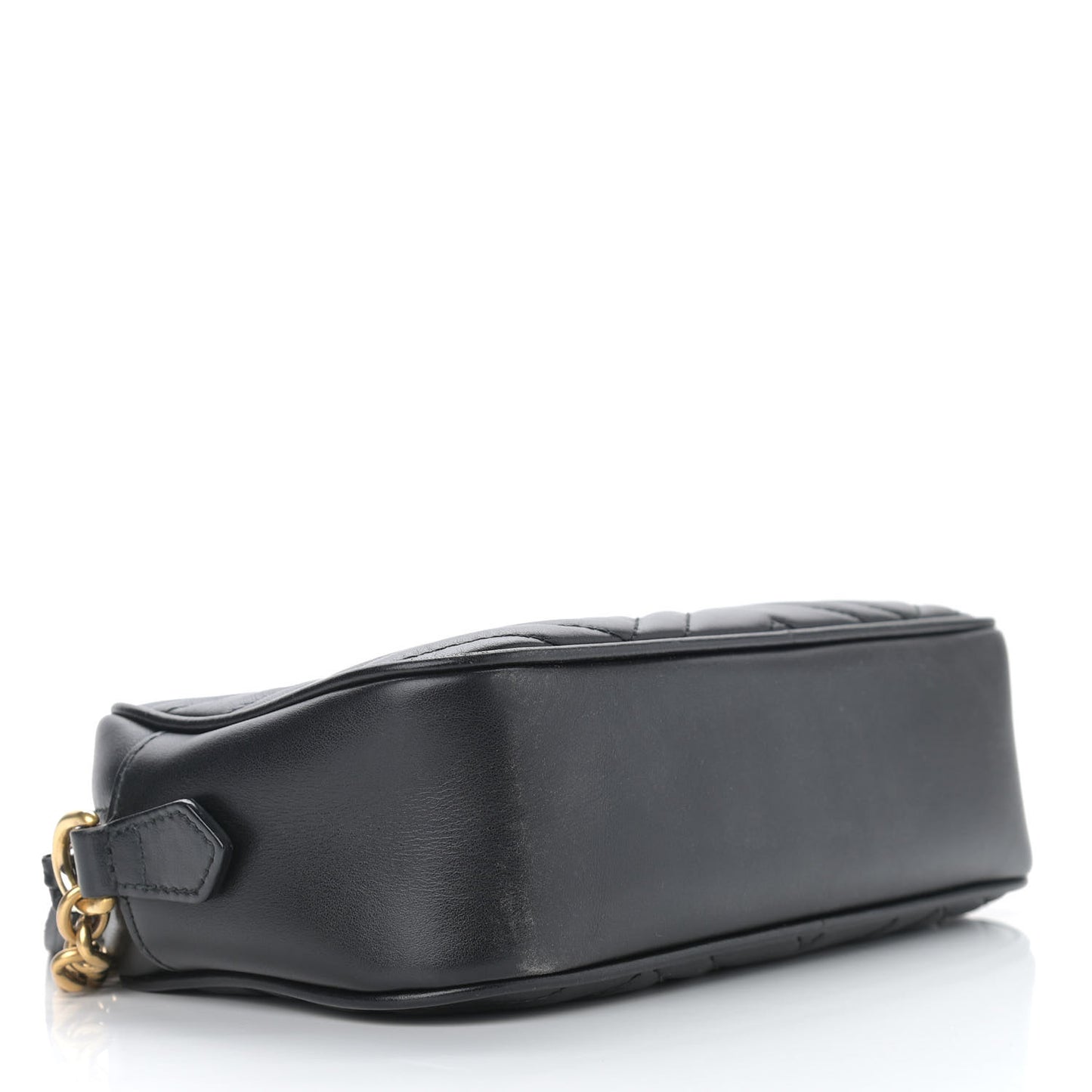 Calfskin Matelasse Small GG Marmont Chain Shoulder Bag Black