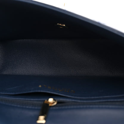 Chanel Lambskin Quilted Mini Rectangular Flap Dark Navy Blue 5 of 11