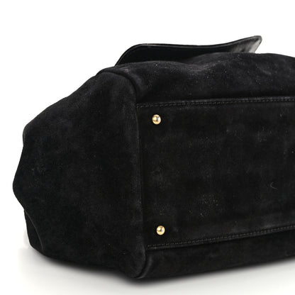 Chanel Suede Accordion Flap Black 8 of 11