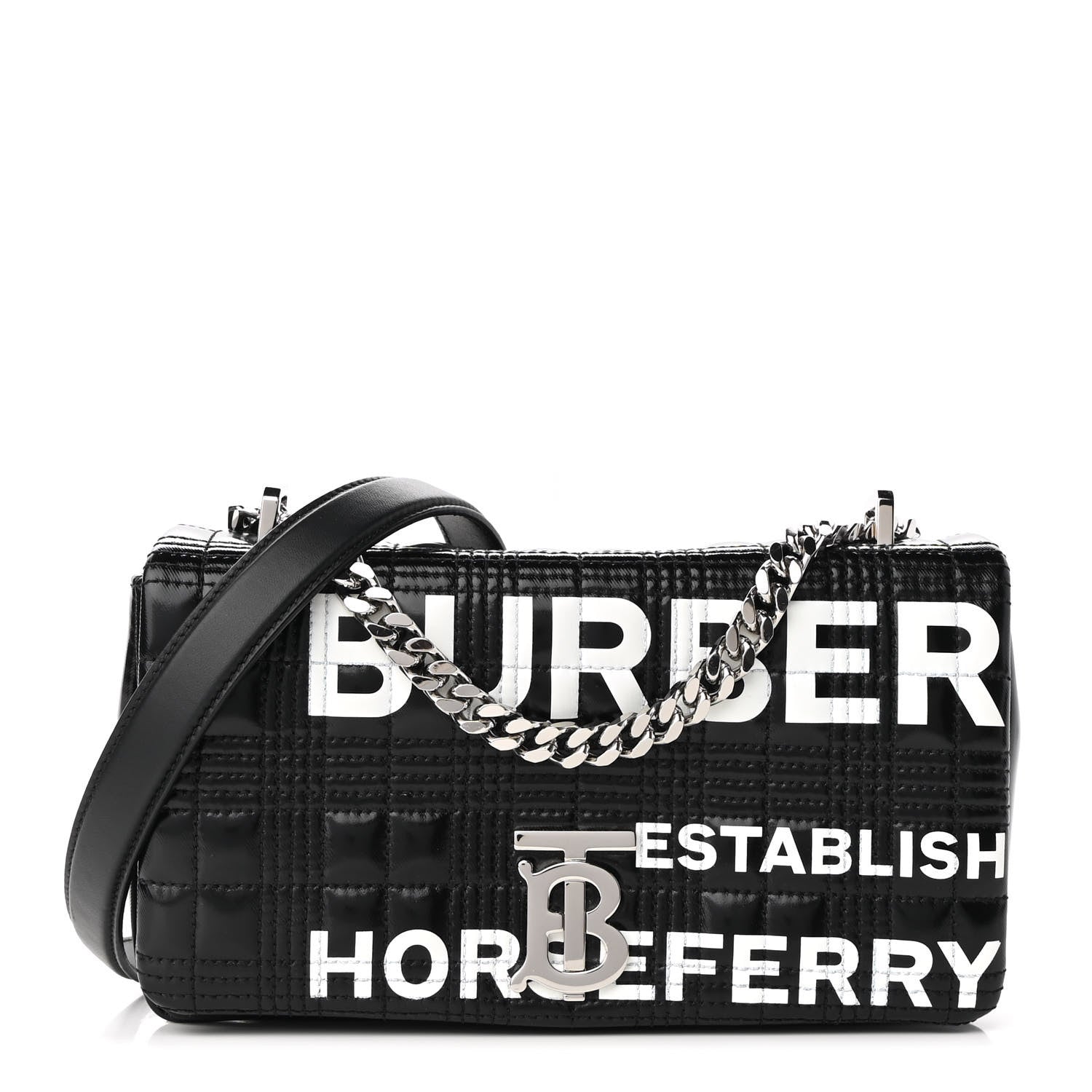 Burberry Patent Quilted Horseferry Print Small Lola Bag Black 1 of 9