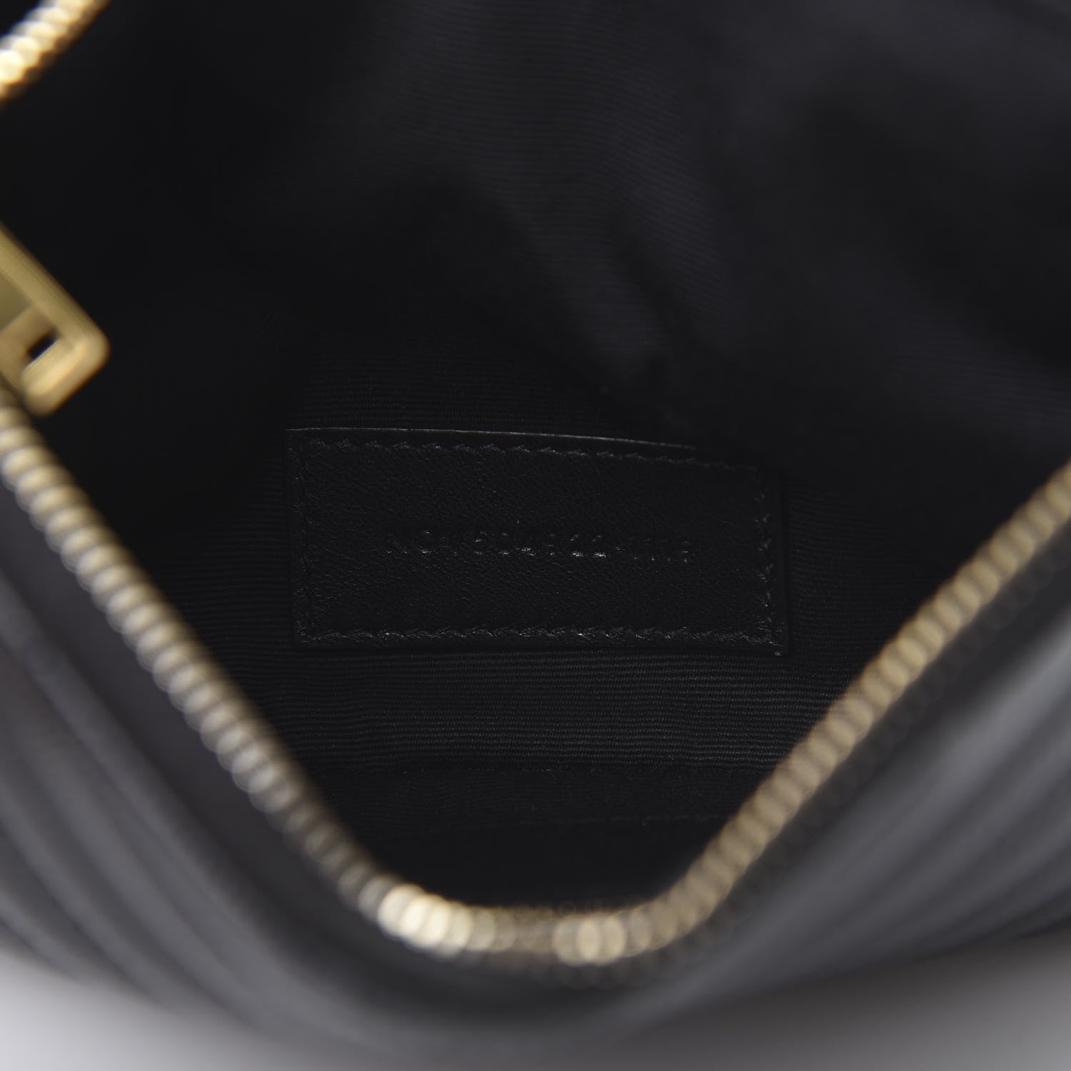 Saint Laurent Grain De Poudre Chevron Monogram Bill Pouch Black 7 of 7