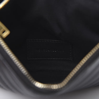 Saint Laurent Grain De Poudre Chevron Monogram Bill Pouch Black 7 of 7