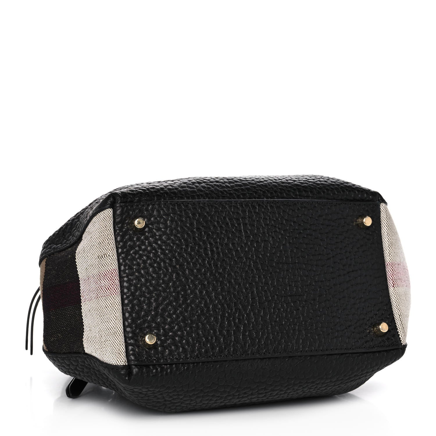 Burberry Grainy Calfskin House Check Small Maidstone Black 4 of 10