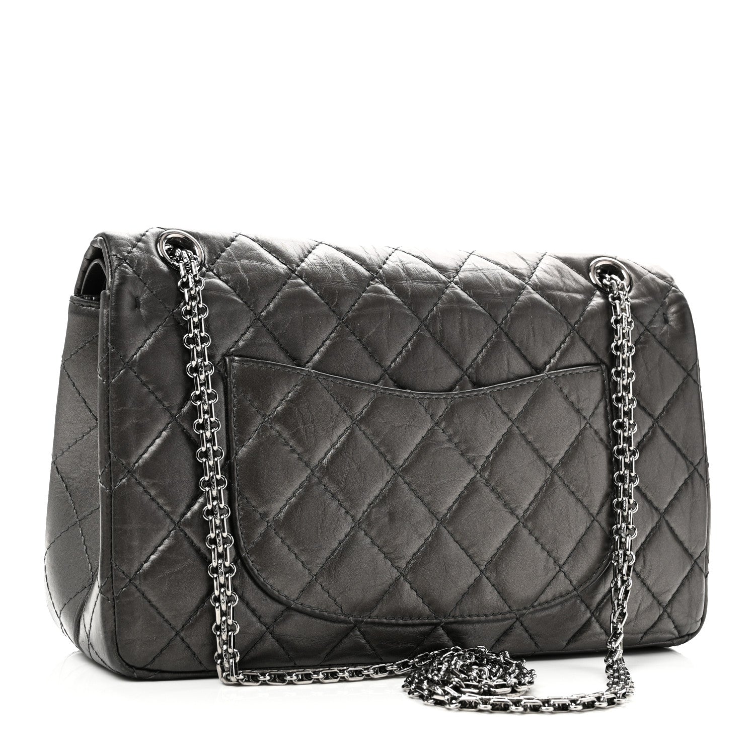 Chanel Metallic Aged Calfskin Quilted 2.55 Reissue 226 Flap Dark Grey 3 of 10