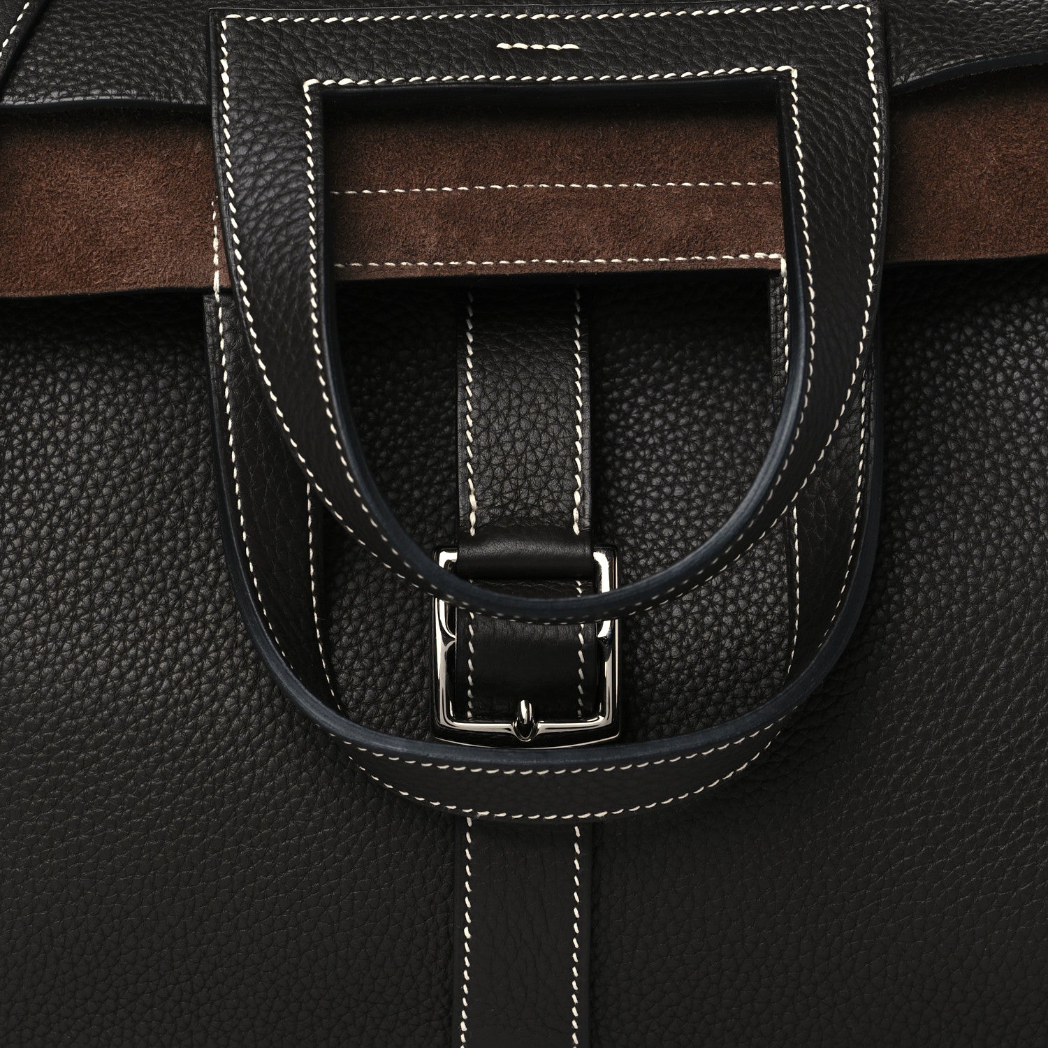 Hermes Taurillon Clemence Halzan 31 GM Chocolate 7 of 9