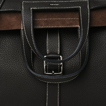 Hermes Taurillon Clemence Halzan 31 GM Chocolate 7 of 9