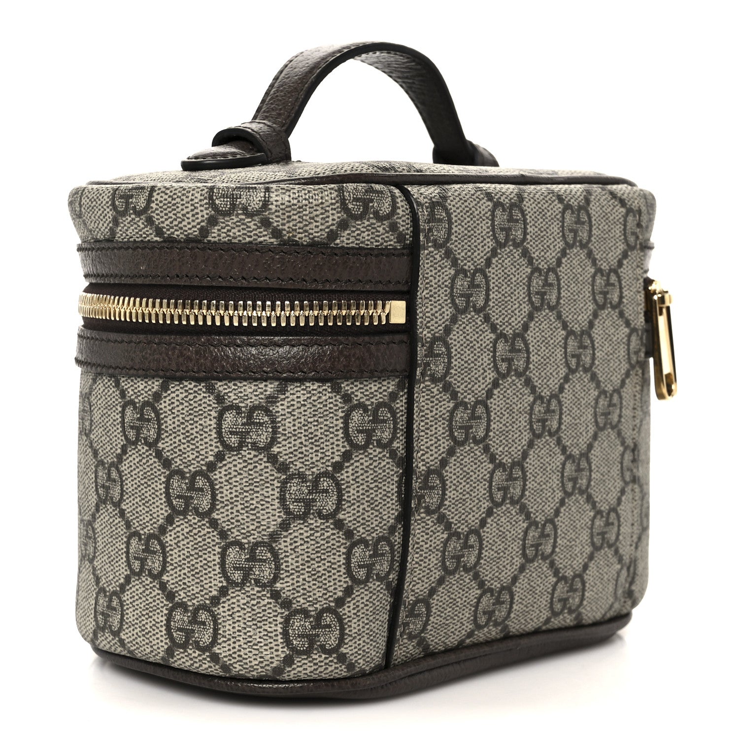 Gucci GG Supreme Monogram Textured Calfskin Web Ophidia Vanity Cosmetic Case Beige Ebony New Acero 3 of 11