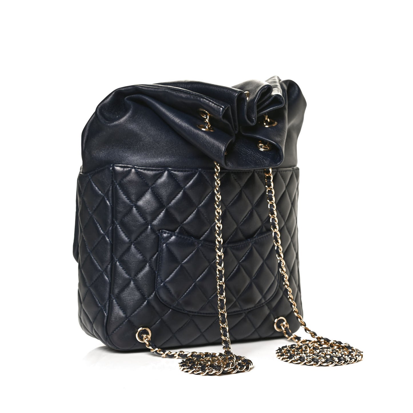 Lambskin Quilted Large In Seoul Backpack Navy