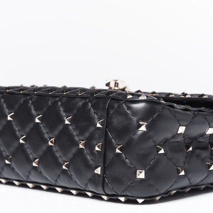 Valentino Garavani Lambskin Medium Rockstud Spike Shoulder Bag Black 12 of 13
