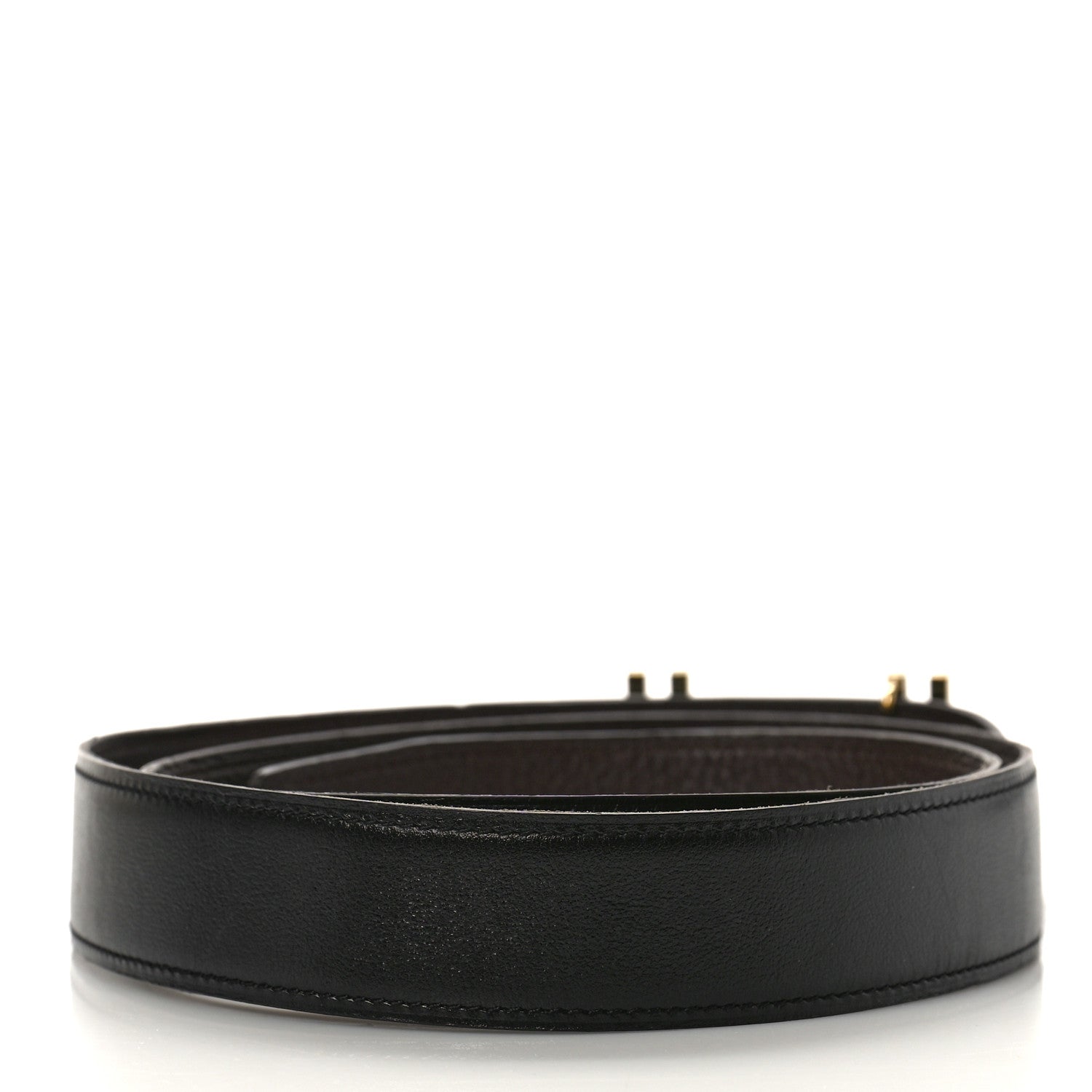 Hermes Box Togo 32mm Au Carre H Belt 90 36 Black Chocolate 2 of 7