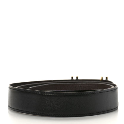 Hermes Box Togo 32mm Au Carre H Belt 90 36 Black Chocolate 2 of 7