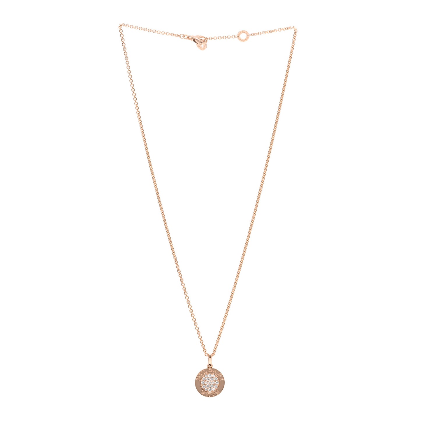 18K Rose Gold Diamond Black Onyx Roma Pendant Necklace