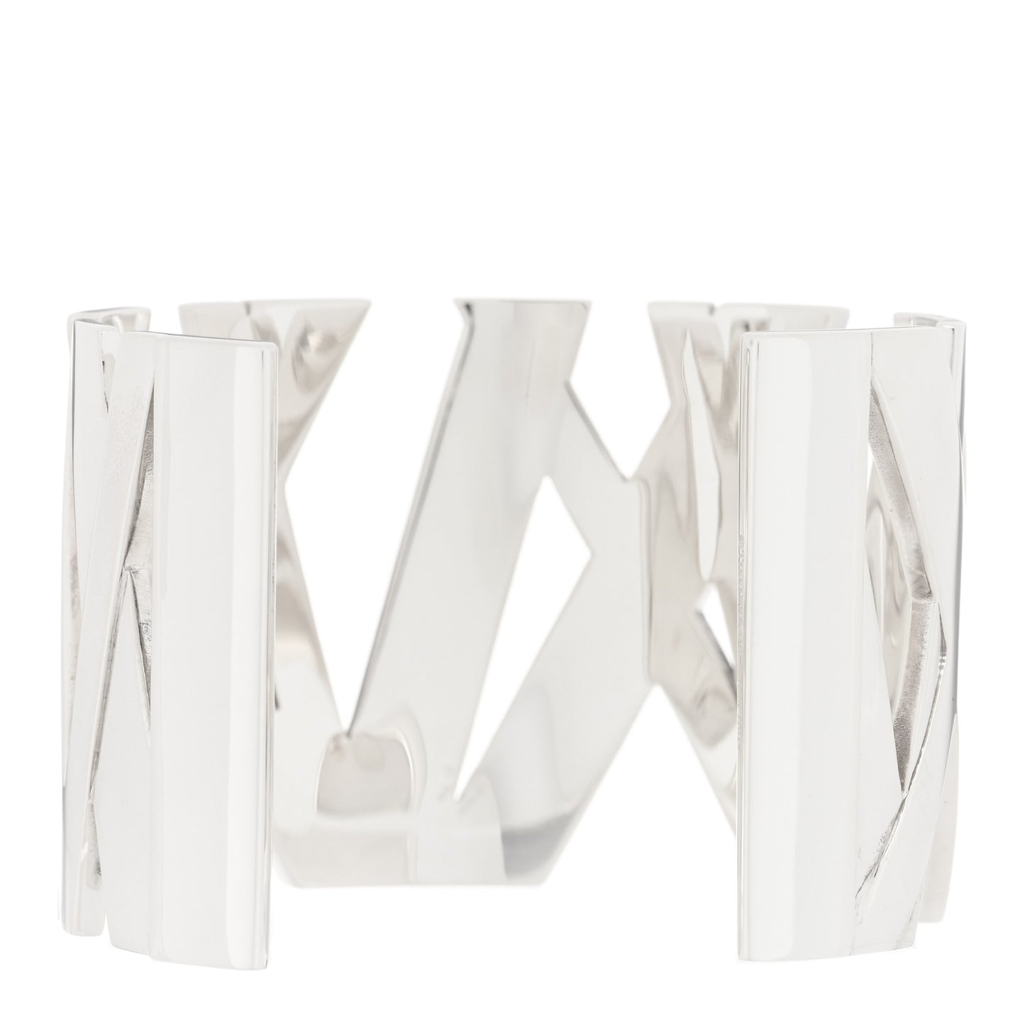 Sterling Silver Wide Atlas Cuff Bracelet