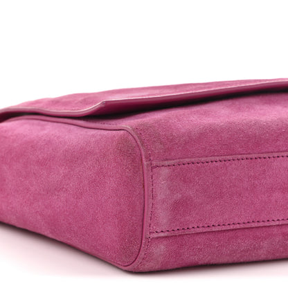 Saint Laurent Smooth Calfskin Suede Medium Reversible Monogram Kate Satchel Rose Rubis 28 of 35