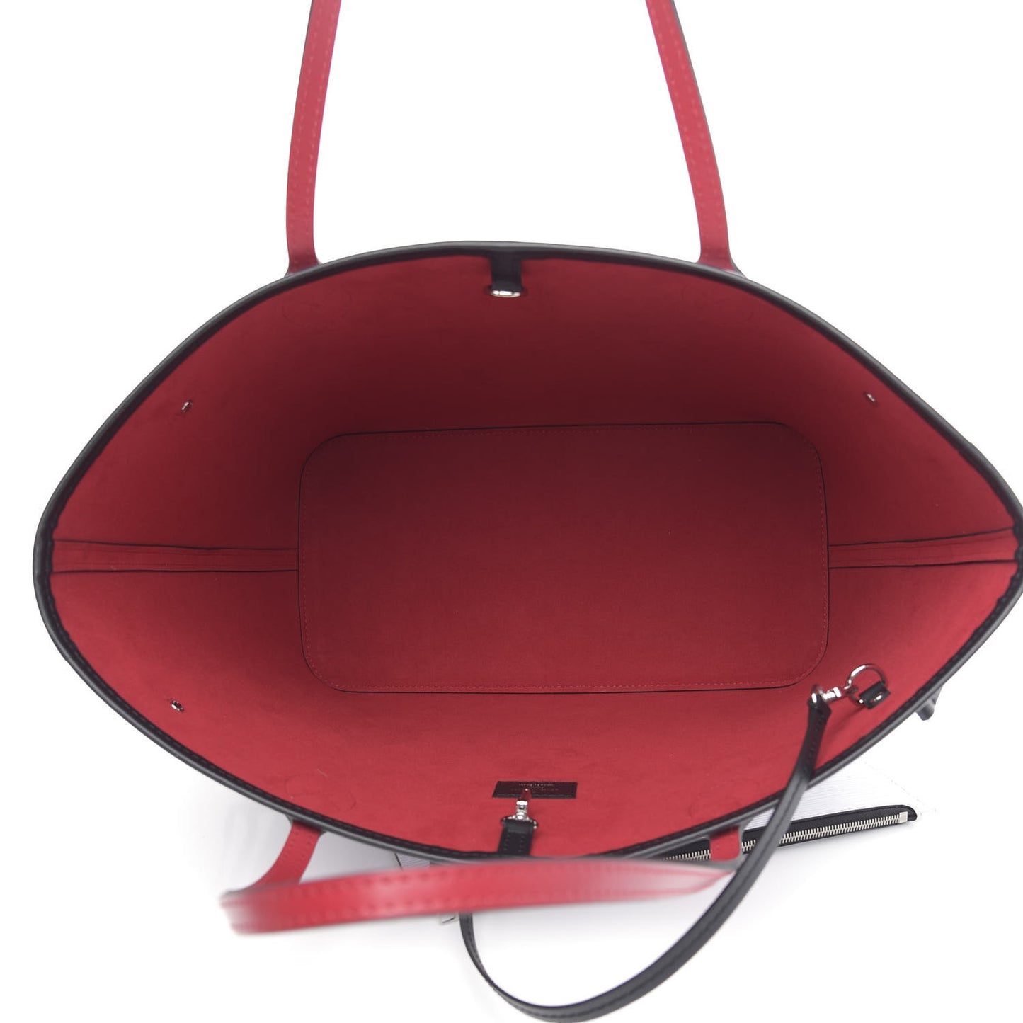 Epi Neverfull MM White Scarlet Black