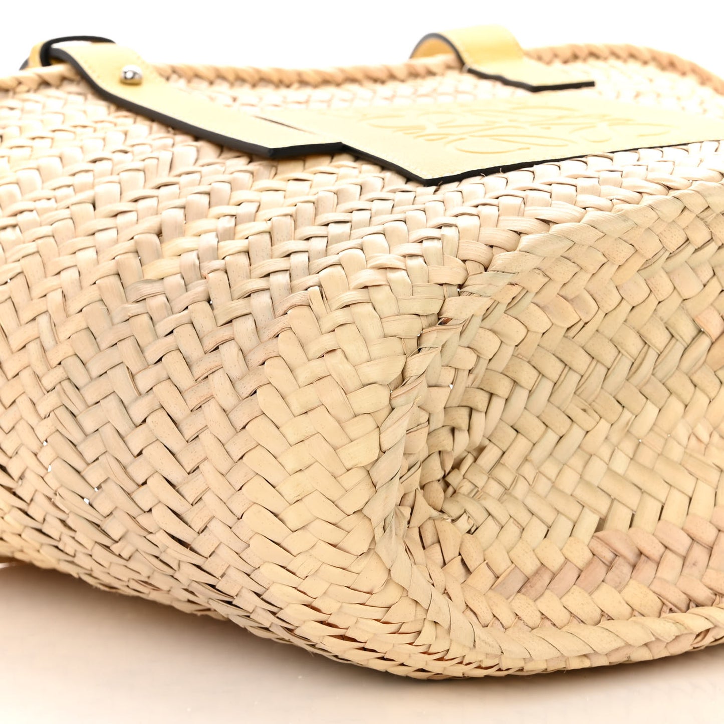 Raffia Small Basket Tote Bag Natural Yellow