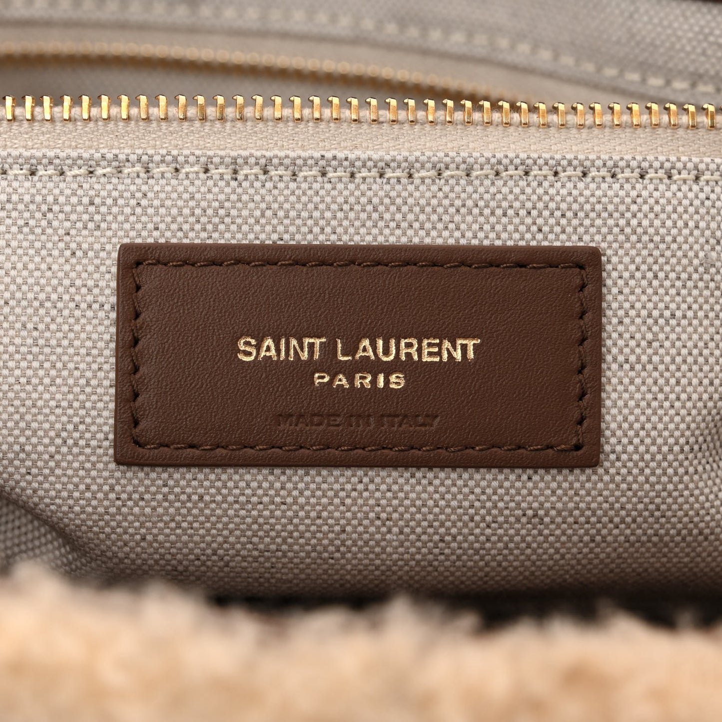 Suede Shearling Patchwork Monogram Medium Jamie Brown Beige