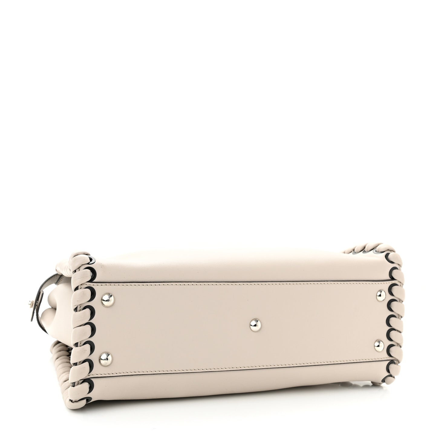 Vitello Seta Lace Up Medium Peekaboo Iconic Satchel Grigio Polvere