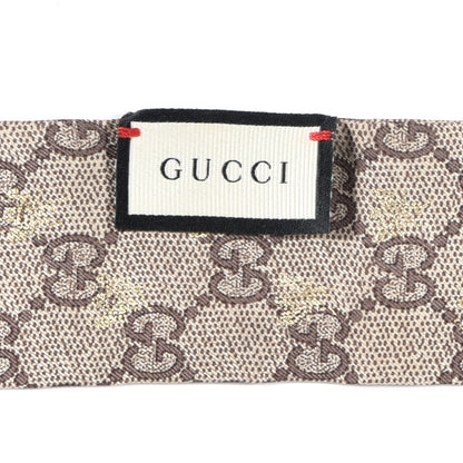 Gucci Silk Twill GG Monogram GG Bee Neck Bow Scarf Black Red 3 of 3