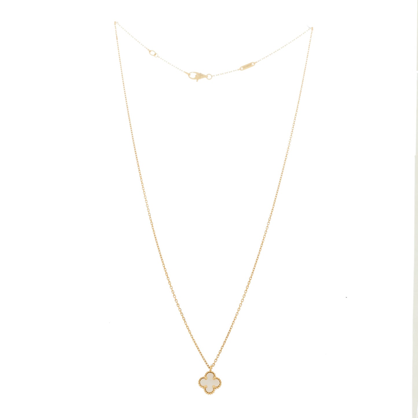 18K Yellow Gold Mother of Pearl Sweet Alhambra Pendant Necklace