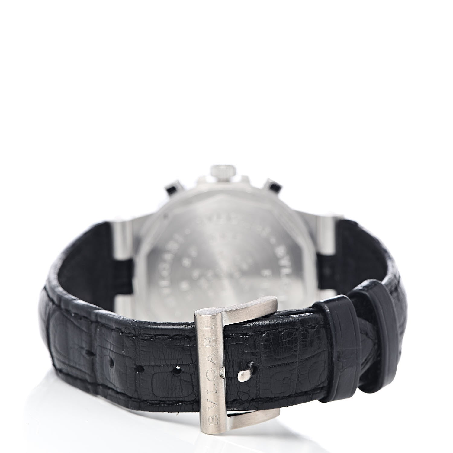 Bulgari 18K White Gold Alligator Diamond Bezel Mother of Pearl 35mm Diagono Chronograph Automatic Watch 4 of 6