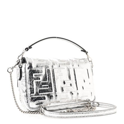 Fendi Rock Millenium FF 1974 Embossed Mini Baguette Palladio 3 of 12