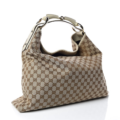 Gucci Monogram Large Horsebit Chain Hobo Off White 3 of 14