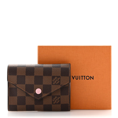 Louis Vuitton Damier Ebene Victorine Wallet Rose Ballerine 7 of 7