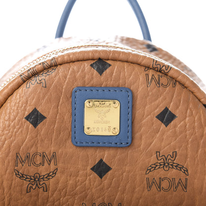 MCM Visetos Mini Stark Backpack Cognac Blue 8 of 10
