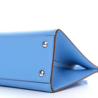 Burberry Grainy Calfskin Mini Frances Tote Bright Sky Blue 9 of 11