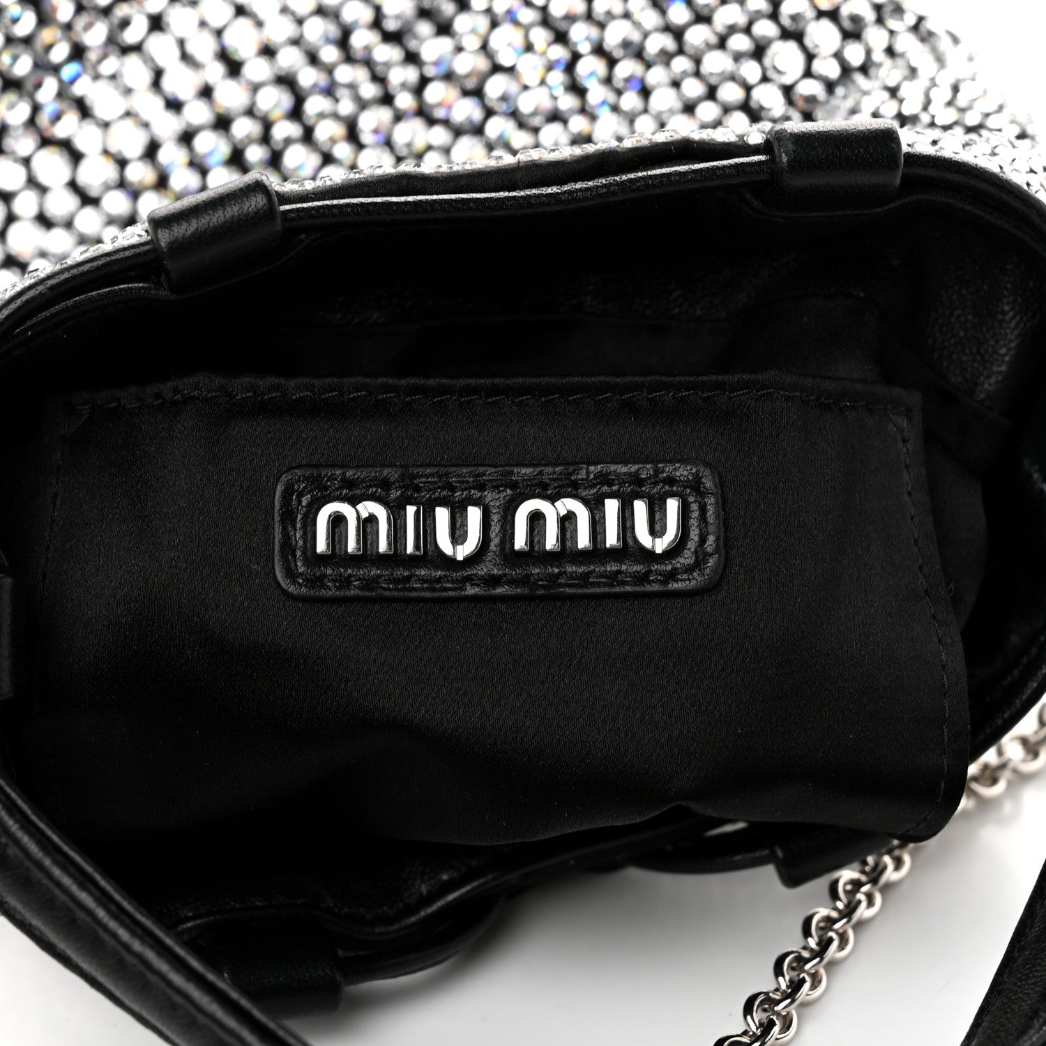 Miu Miu Raso Crystal Starlight Bucket Bag Black 5 of 9