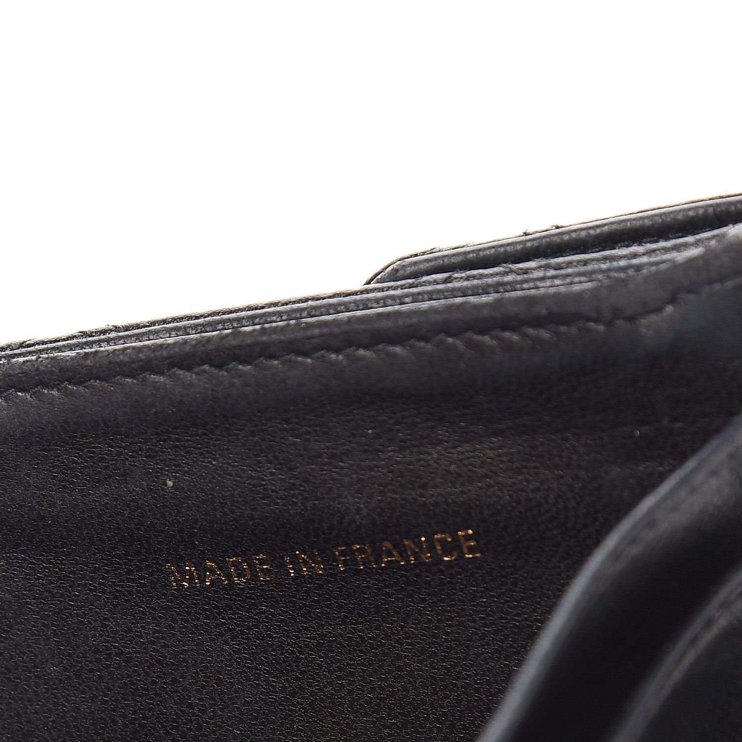 Chanel Caviar Stitched Compact French Flap Wallet Black 6 of 8
