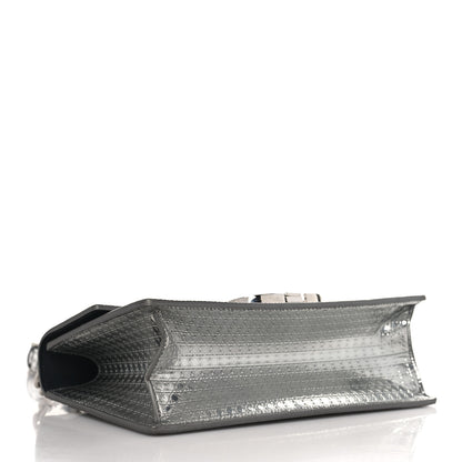Christian Dior Metallic Patent Micro-Cannage 30 Montaigne Flap Bag Silver 4 of 10