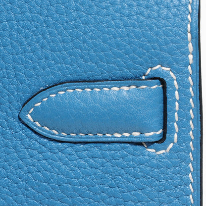 Hermes Taurillon Clemence Jypsiere 28 Blue Jean 10 of 17