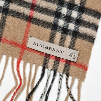 Burberry Cashmere House Check Fringe Scarf Camel 3 of 5