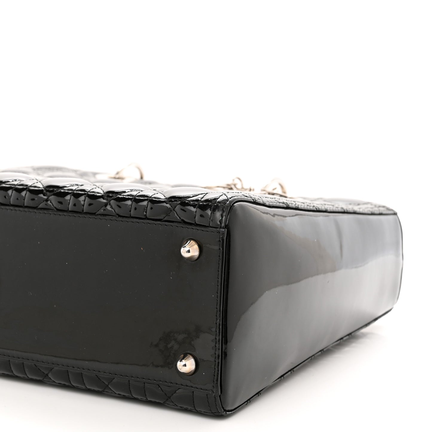 Patent Cannage Large Lady Dior Black
