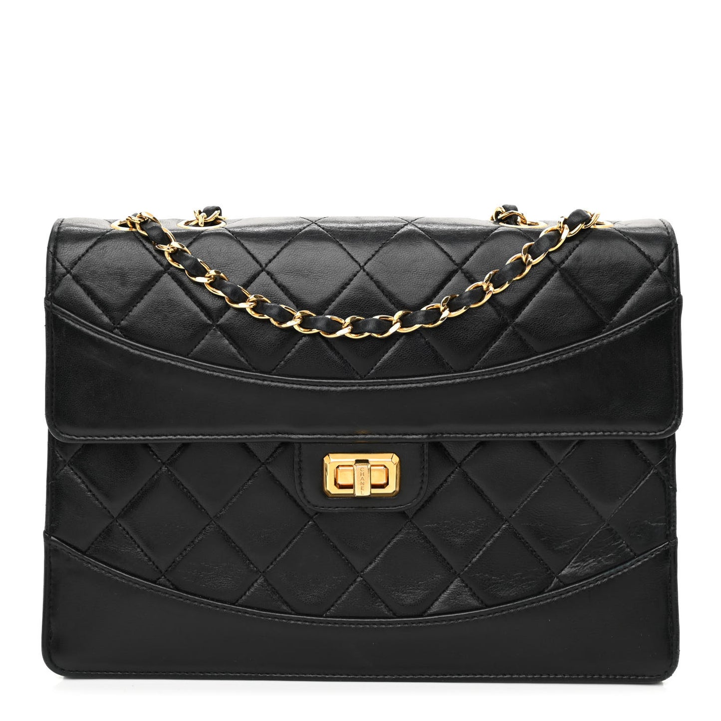 Lambskin Quilted Medium Mademoiselle Single Flap Black